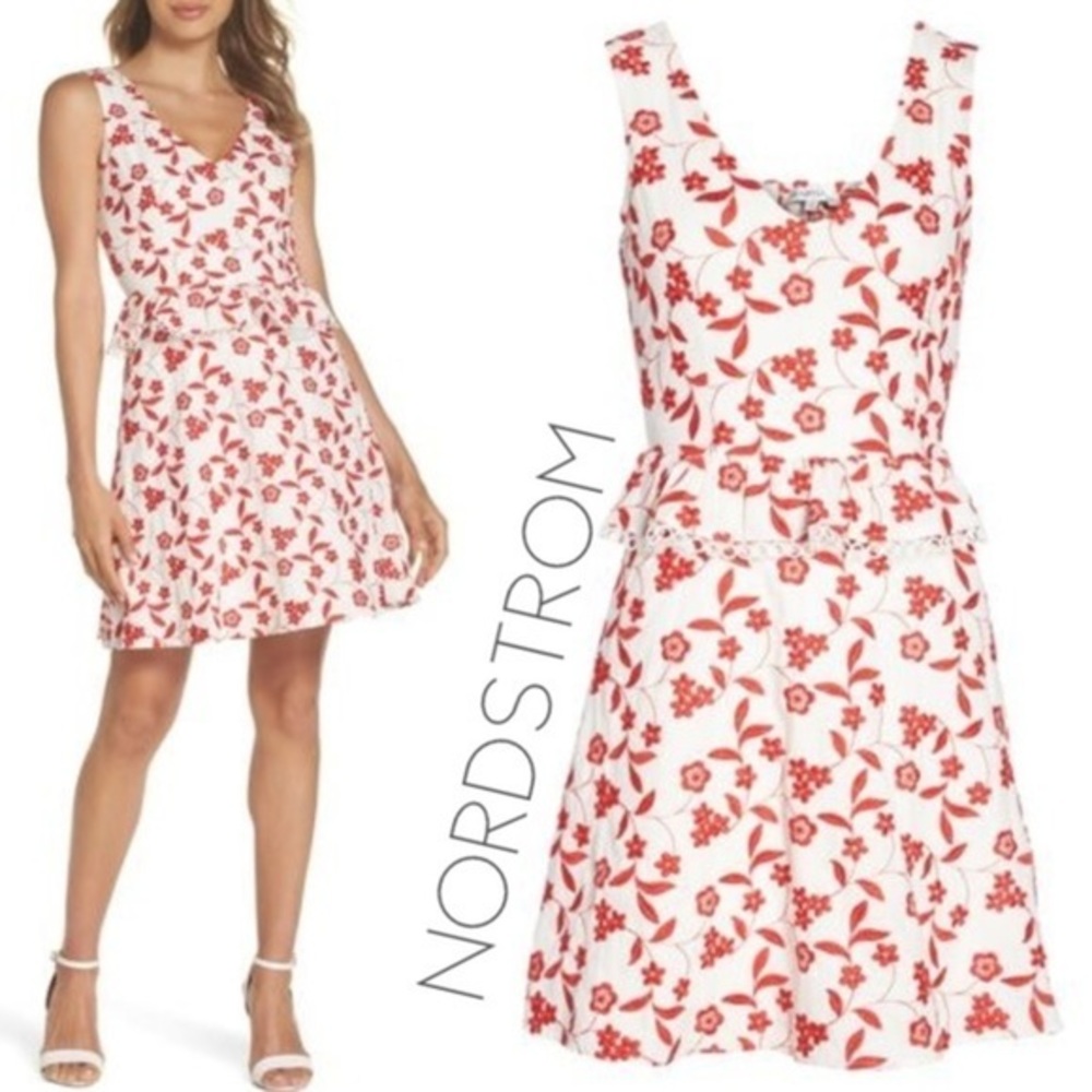 NWT Nordstrom Heartbloom peplum smocked dress M